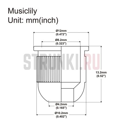 Втулка для сквозного крепления Musiclily MX2214BK, черный