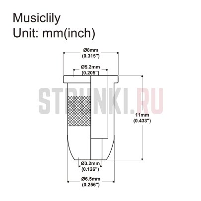 Втулка для сквозного крепления Musiclily MX2213BK, черный