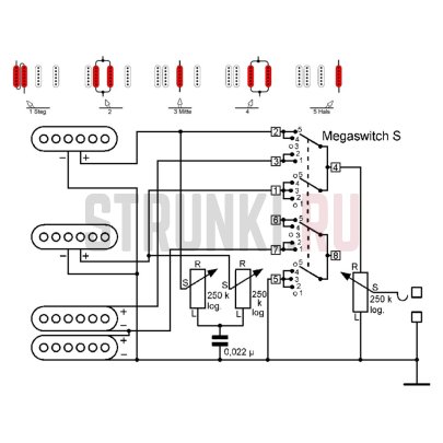 Переключатель 5-ти позиционный SCHALLER Megaswitch S 15310003, Strat