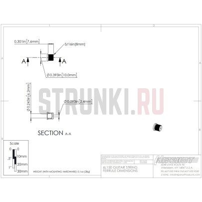 Втулка сквозного крепления HIPSHOT 6L150G, золото