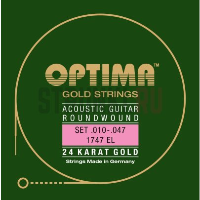 Струны для акустической гитары Optima Acoustic 24K Gold Strings 1747.EL 10-47