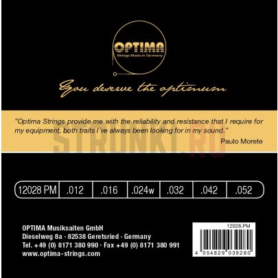 Струны для электрогитары Optima Electric Guitar Maxiflex 24K Gold 'Paulo Morete' 12028.PM 12-52