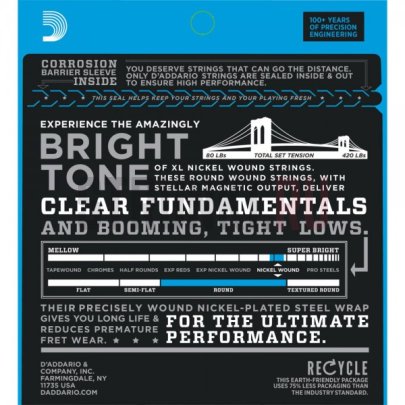 Струны для бас-гитары D'Addario EXL165 45-105