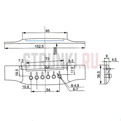 Бридж для акустической гитары MusicianWood G0411, венге