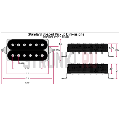 Звукосниматель DiMarzio PAF 59 DP275BK, хамбакер, бриджевый, чёрный