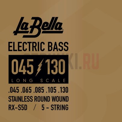 Струны для бас-гитары La Bella RX-S5D RX 45-130