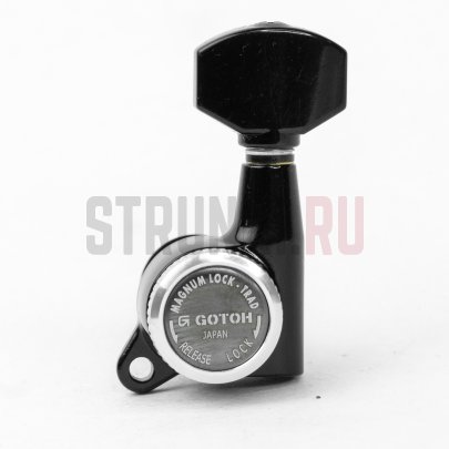 Колок одиночный GOTOH SG381-MGT-07-n, Ex-Long, правый, чёрный