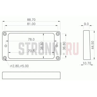 Рамка для хамбакера бриджевая PARTSLAND MT20R-BLK
