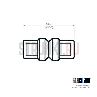 Седло для бриджа типа Tune-o-Matic PARTSLAND S32-LR-CR, хром