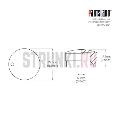 Ручка потенциометра Partsland SUK-CR, метрическая, хром