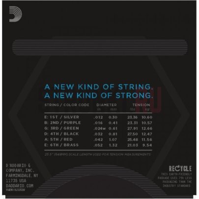 Струны для электрогитары D'Addario NYXL1252W + NYNW063 NYXL 12-63