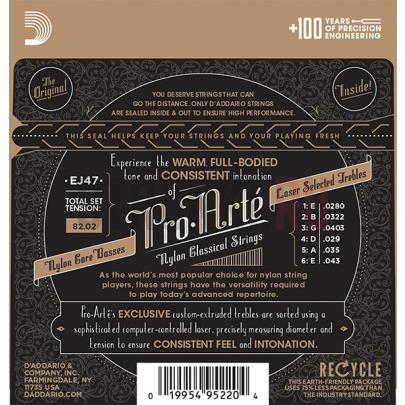 Струны для классической гитары D'Addario EJ47 Pro-Arte 28-43
