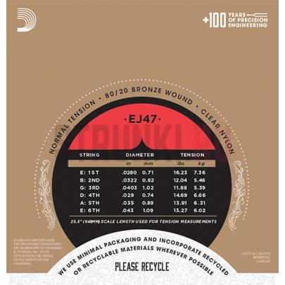 Струны для классической гитары D'Addario EJ47 Pro-Arte 28-43