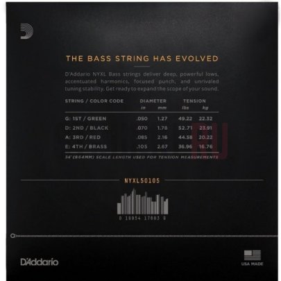 Струны для бас-гитары D'Addario NYXL50105 + NYXLB32 + NYXLB130T 32-130