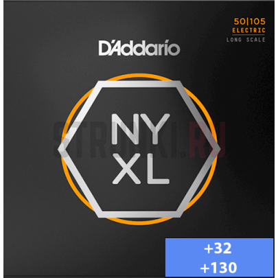 Струны для бас-гитары D'Addario NYXL50105 + NYXLB32 + NYXLB130T 32-130