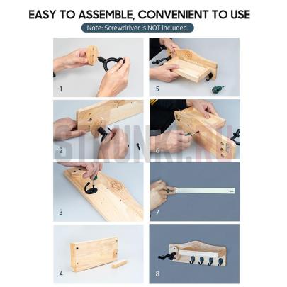 Настенный держатель для гитары (крюк), с крючками и полкой, Guitto GGS-09