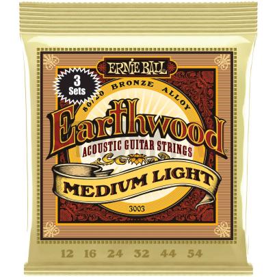 Струны для акустической гитары Ernie Ball 3003 Earthwood 80-20 Bronze Medium Light 3 Pack 12-54