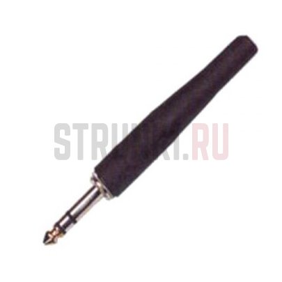 Джек Разъем на кабель 1/4” Male (6,35мм) стерео, черный. CC414 Soundking
