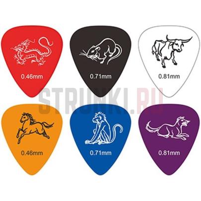 Набор медиаторов Alice AP-12B, с рисунком животных, 0.46, 0.71, 0.81 мм, упаковка 12 шт.