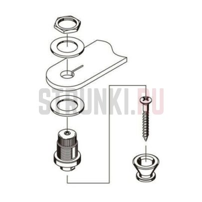 Комплект стреплоков (пара) GOTOH PSLR-B, черный
