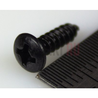 PARTSLAND WO30128BK, саморез для панели, крышек Fender Style черные (12.8 x 3mm)