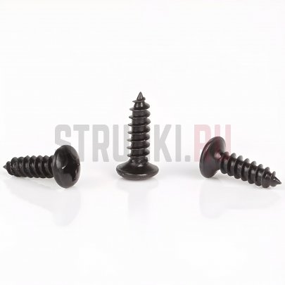 PARTSLAND WO30128BK, саморез для панели, крышек Fender Style черные (12.8 x 3mm)