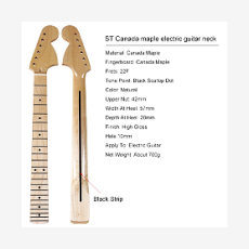 Гриф для электрогитары Stratocaster, кленовый, 22 лада, Bestwood ST M3 High Gloss