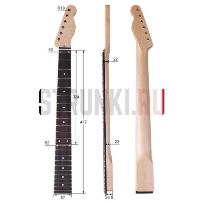 Гриф для электрогитары Telecaster, кленовый, 22 лада, Bestwood TL M2 Matte