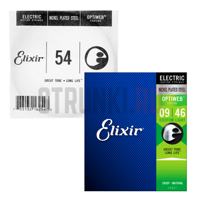 Струны для электрогитары Elixir 19027 Optiweb Custom Light + Coating 16254 9-54