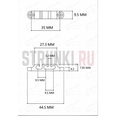 Ретейнер для бас-гитары Japan Hipshot Copy 3 струны, PARTS, золото