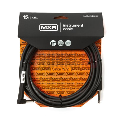 Кабель инструментальный, Dunlop DCIS15R MXR, 4.5м, черный (прямой угловой)