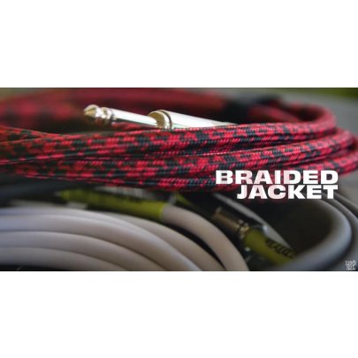 Инструментальный кабель ERNIE BALL 6394, 3 м, черно-красный, (прямой-прямой)