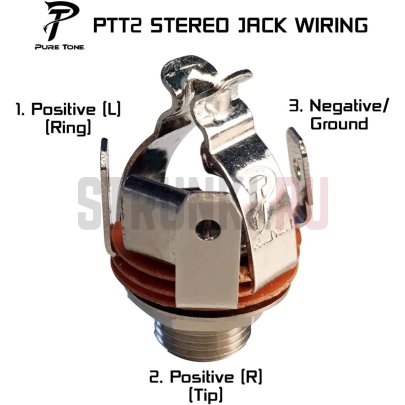Разъем jack 1/4, PURE TONE PTT2BN, стерео, cosmo black
