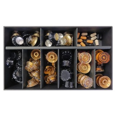 Набор ручек потенциометра и колпачков для гитар типа Gibson, HOSCO KNB-ASSORT/G1, черный, золото, дюймовые