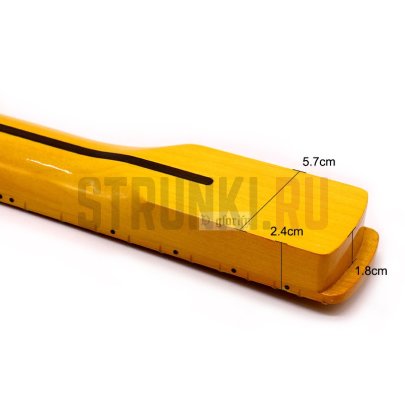 Гриф для леворукой электрогитары Stratocaster, кленовый, 22 лада, Bestwood ST M1 22F LH High Gloss