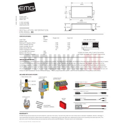 Звукосниматель хамбакер EMG 514.00 89 Dual Mode Black, черный