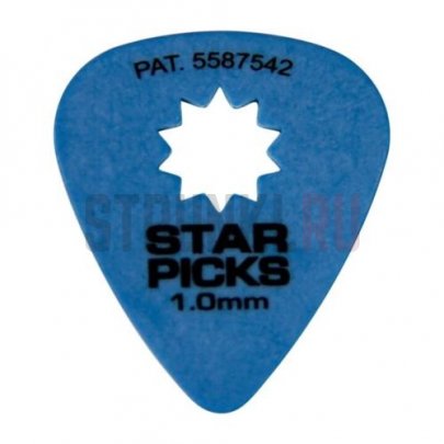 Медиатор Everly 30015 Star Pick, синий, 1 мм, 1 шт.