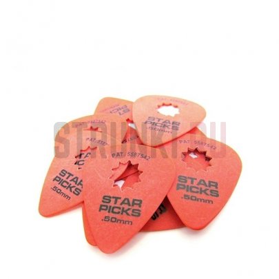 Набор медиаторов Everly 30021 Star Pick, красные, 0.5 мм, упаковка 12 шт.