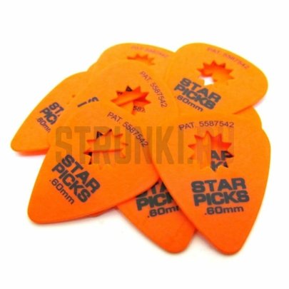 Набор медиаторов Everly 30022 Star Pick, оранжевые, 0.6 мм, упаковка 12 шт.