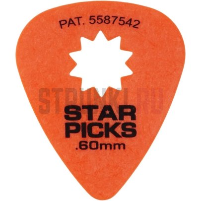 Набор медиаторов Everly 30022 Star Pick, оранжевые, 0.6 мм, упаковка 12 шт.