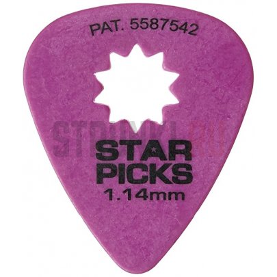 Набор медиаторов Everly 30026 Star Pick, фиолетовые, 1.14 мм, упаковка 12 шт.