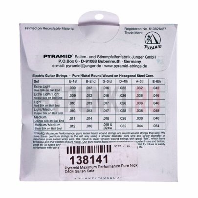 Струны для электрогитары, никель, Pyramid D504 Maximum Performance - (11-48)