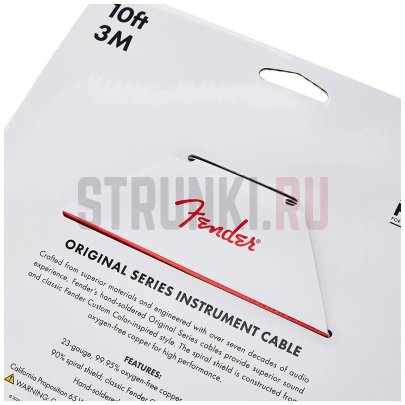 Кабель инструментальный FENDER 10" Original INST CABLE Surf Green, прямой-прямой, зелёный, 3.05 м