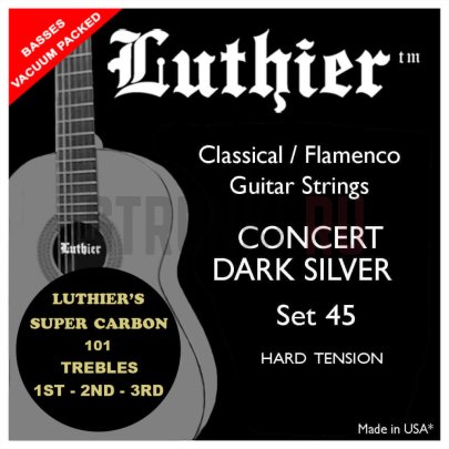 Струны для классической гитары Luthier LU-45SC Concert Dark Silver, сильное натяжение, карбон