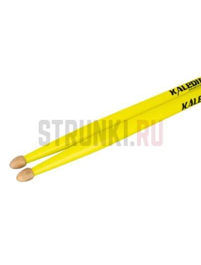 Палочки барабанные Kaledin Drumsticks 7KLHBYL5A Yellow 5A, деревянный наконечник, флуоресцентные желтые