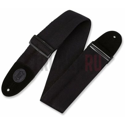 Ремень для акустической гитары, хлопок, черный, Levy's MC8A-BLK Folk Series