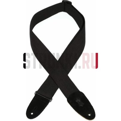 Ремень для акустической гитары, хлопок, черный, Levy's MC8A-BLK Folk Series
