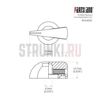 !!!УЦЕНКА!!! Ручка потенциометра Partsland ALC92-BK, Chicken Head, универсальная, алюминий, чёрная
