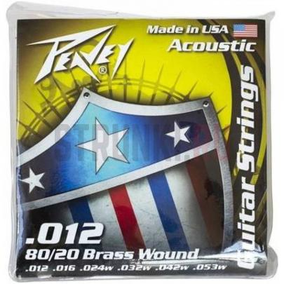 Струны для 6-струнной акустической гитары PEAVEY 00578670, 80/20 Brass-Wound - (12-53w)