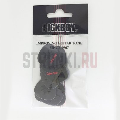 Медиатор для гитары Carbon/Nylon Pickboy PB33P06, черный, 0.6 мм, 10 шт в упаковке